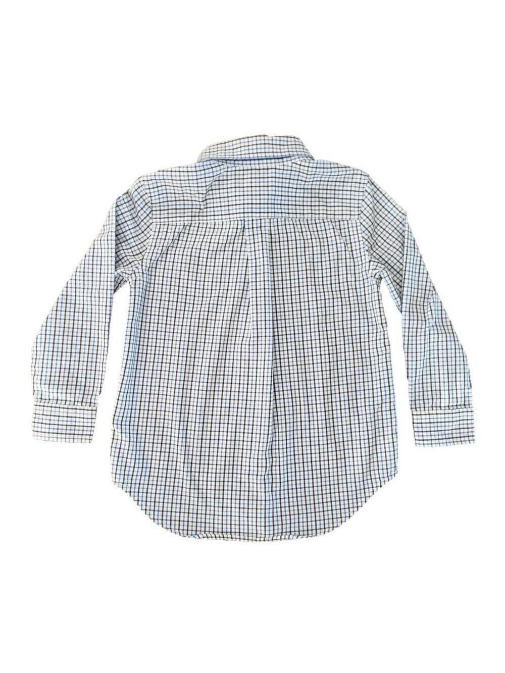 Chaps Boys Small Plaid Shirt Blue Button Down Size 5/6 Long Sleeve - Picture 4 of 7